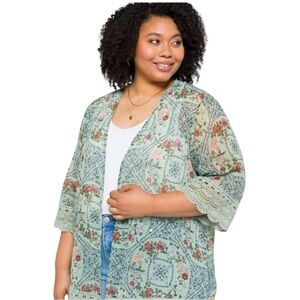 Floral Lace Kimono Cardigan